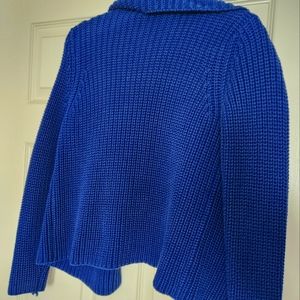 Talbots Petite Wrap Blue Jacket Knit Cardigan Size M